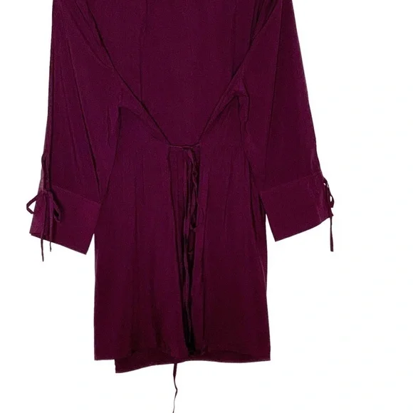 MOTHERHOOD Maternity burgundy blouse with back tie. Size L - Picture 6 of 9